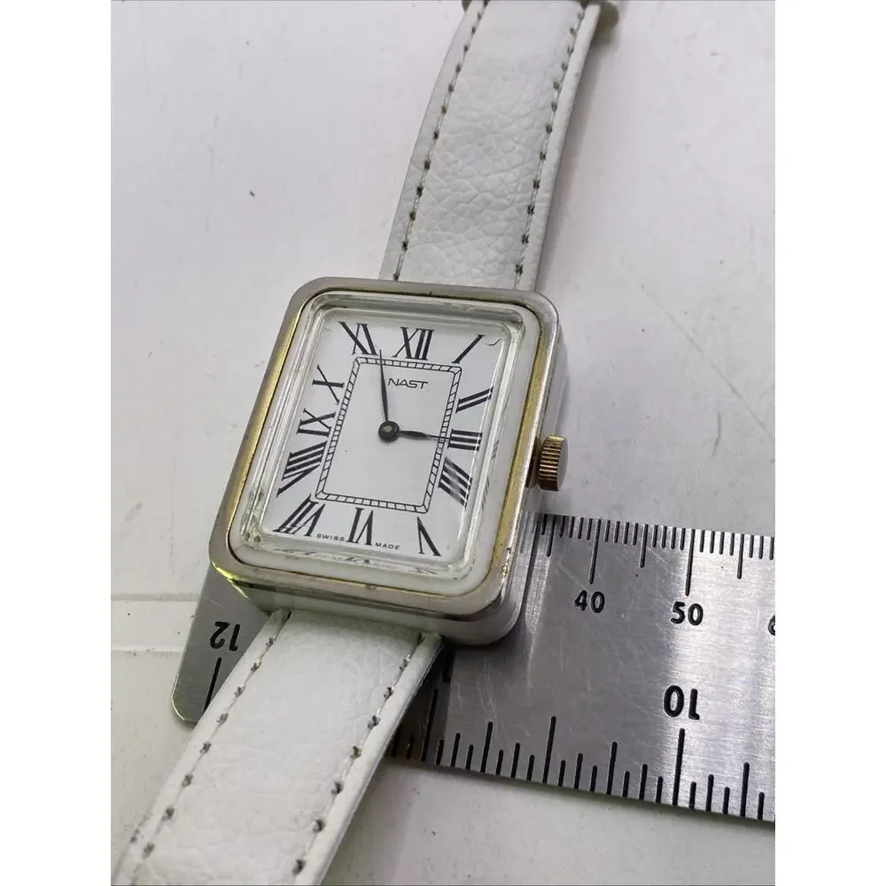 Vintage Rare Acrylic Swiss Made Nast Mechanical Watch Works Running